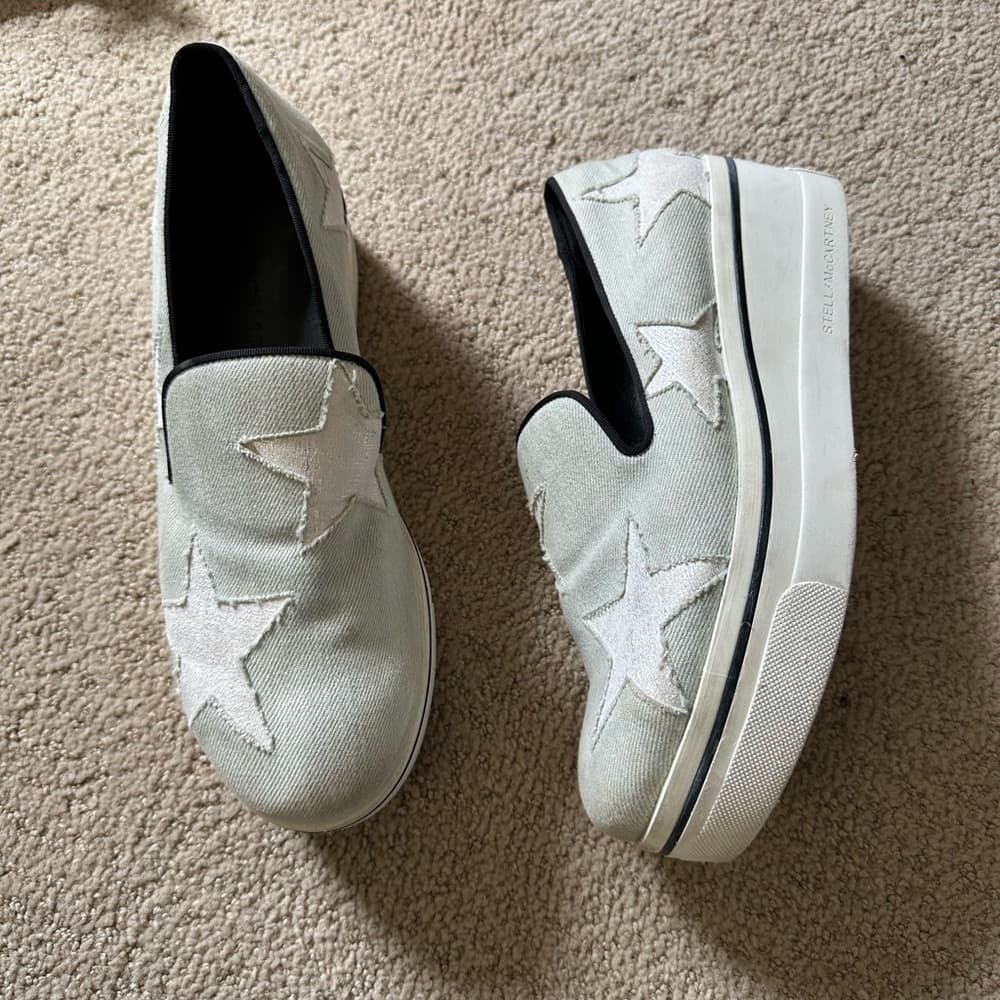 Stella McCartney Binx denim star platform slip-on sneakers