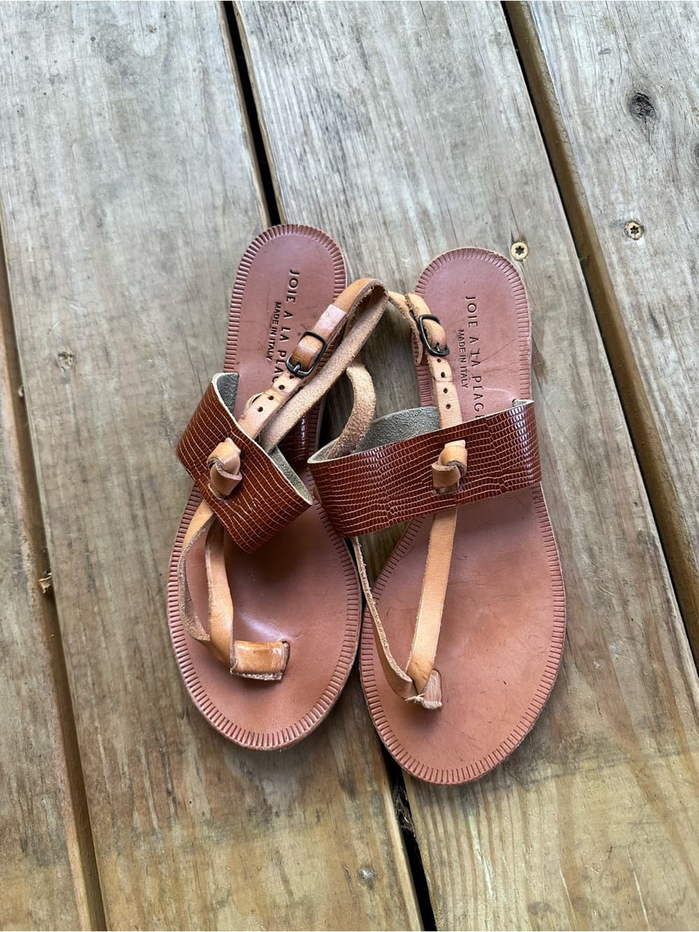 Joie A La Plage thong leather sandals tan