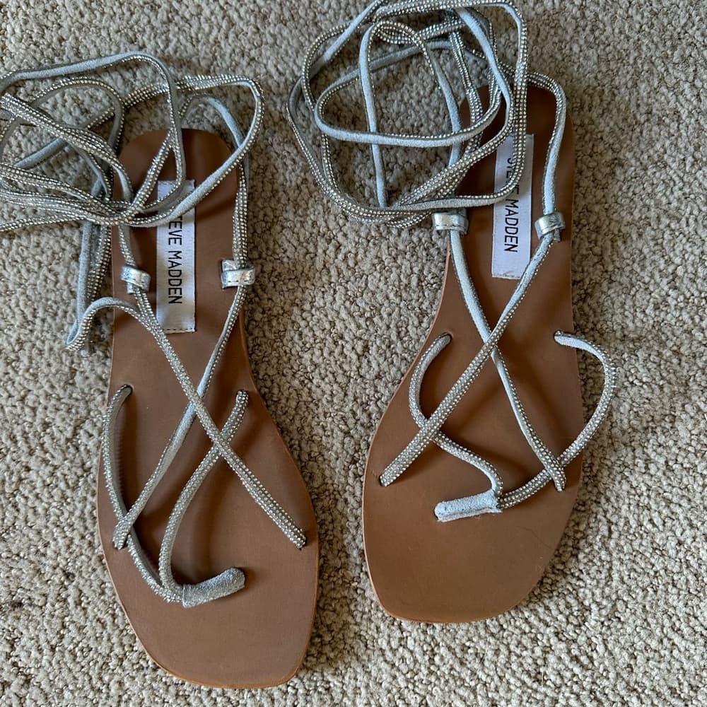 Steve Madden Iva rhinestone sandals 6.5