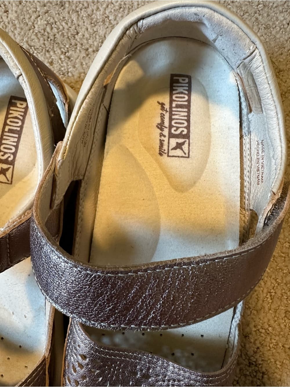 Pikolinos Reuda leather mary jane trainers Stone - Thumbnail 3