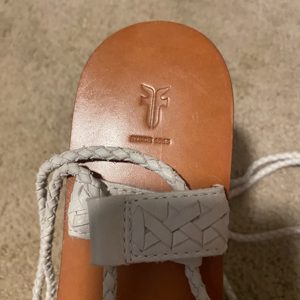 NWOT Frye Ruth white tan leather sandals - Thumbnail 2