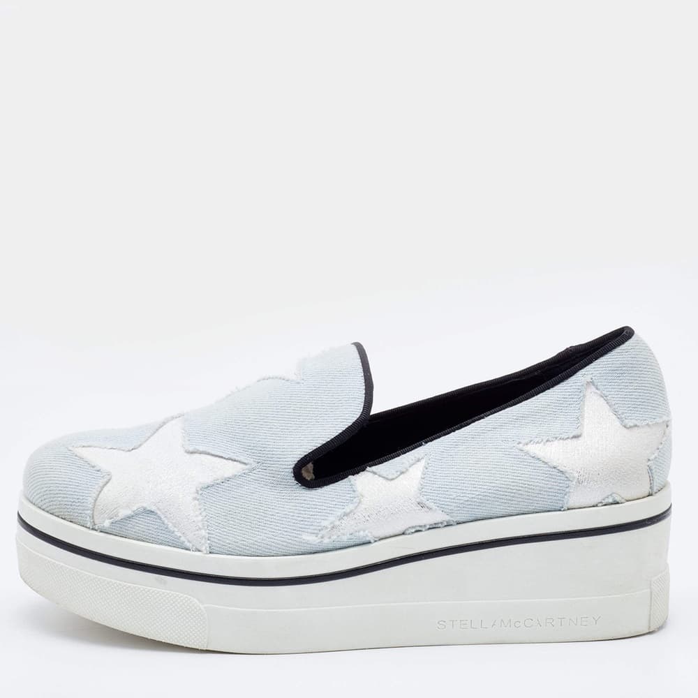 Stella McCartney Binx denim star platform slip-on sneakers - Thumbnail 7