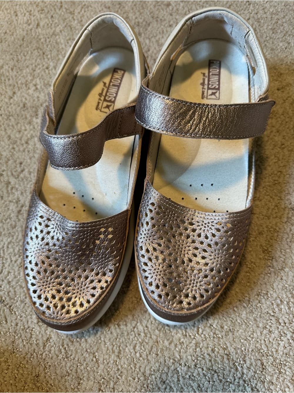 Pikolinos Reuda leather mary jane trainers Stone - Thumbnail 2