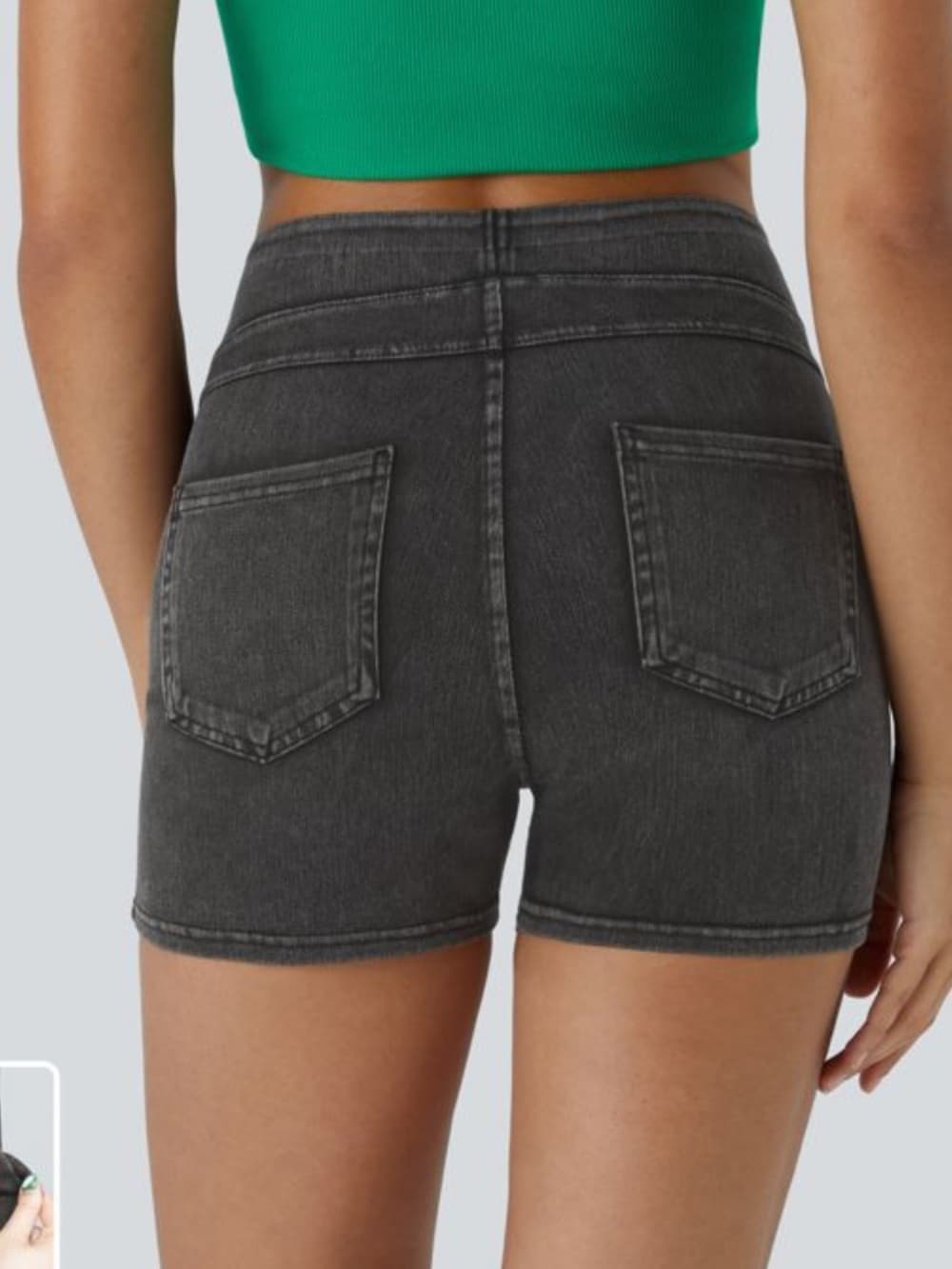 NWOT Halara high waisted denim shorts black