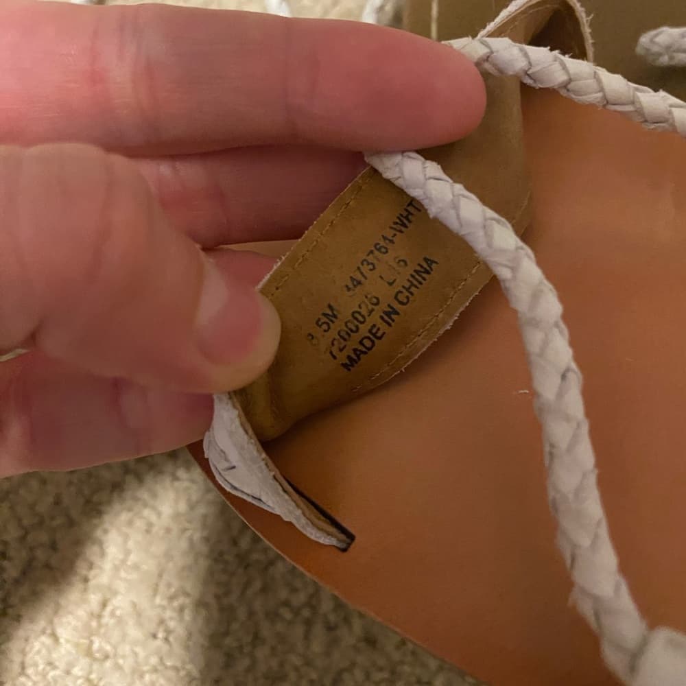NWOT Frye Ruth white tan leather sandals - Thumbnail 4