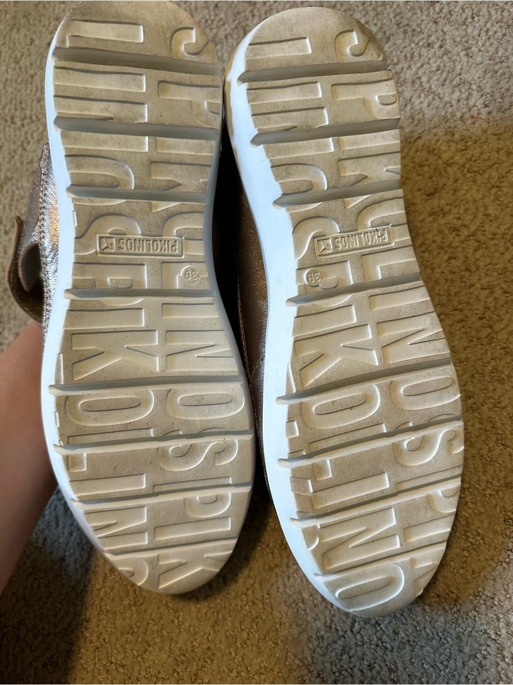 Pikolinos Reuda leather mary jane trainers Stone - Thumbnail 4