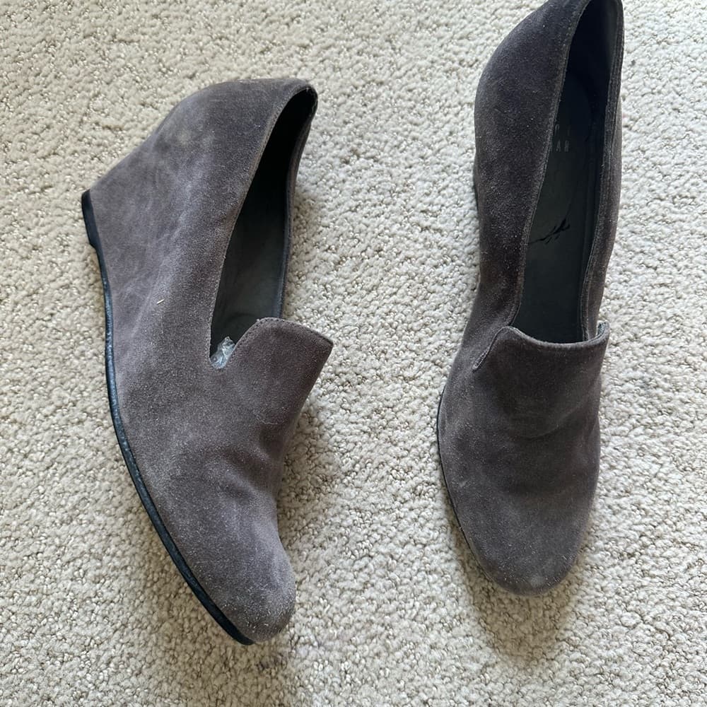 Stuart Weitzman Arise suede wedges grey
