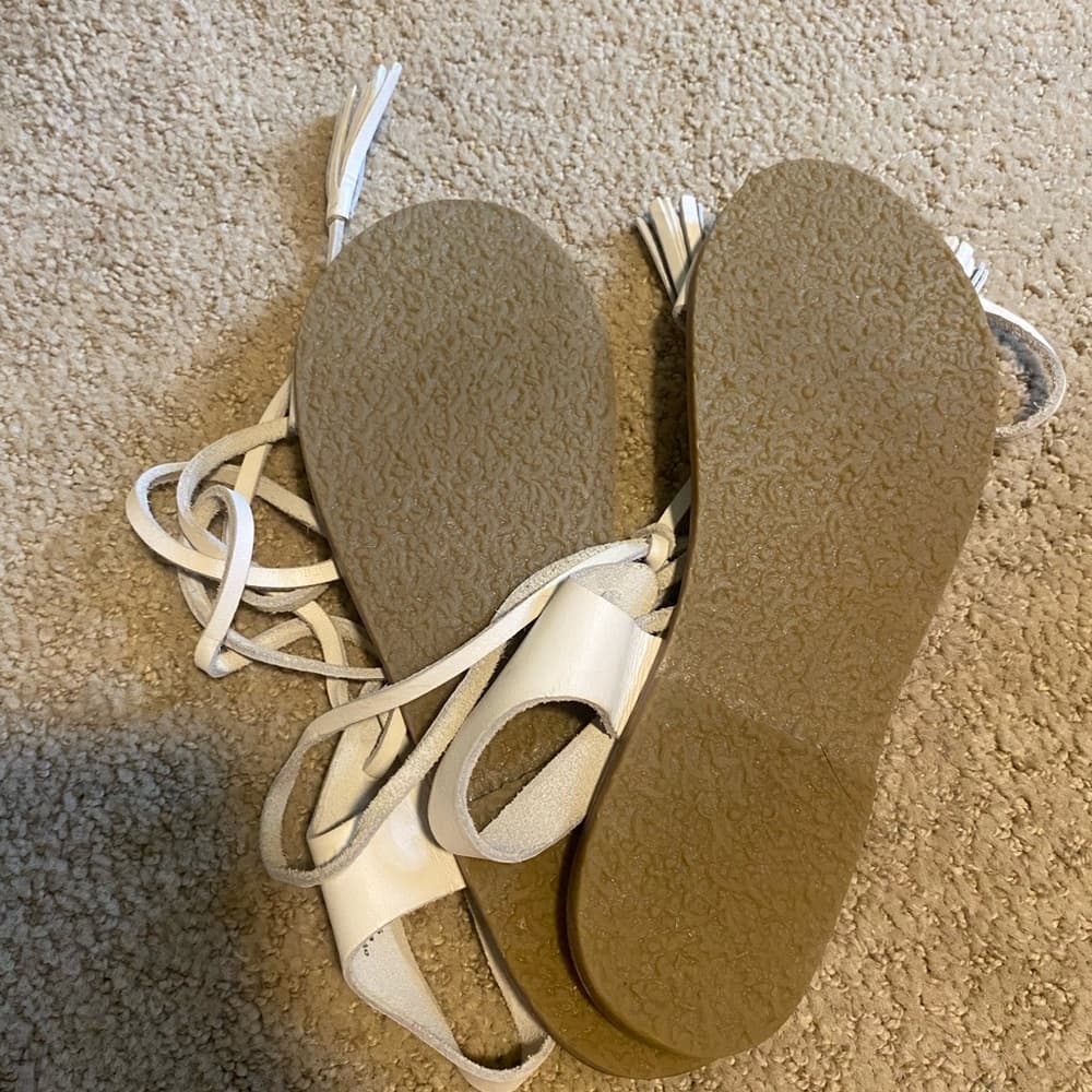 Free People Brynn Marr wrap leather sandals white 36 - Thumbnail 4