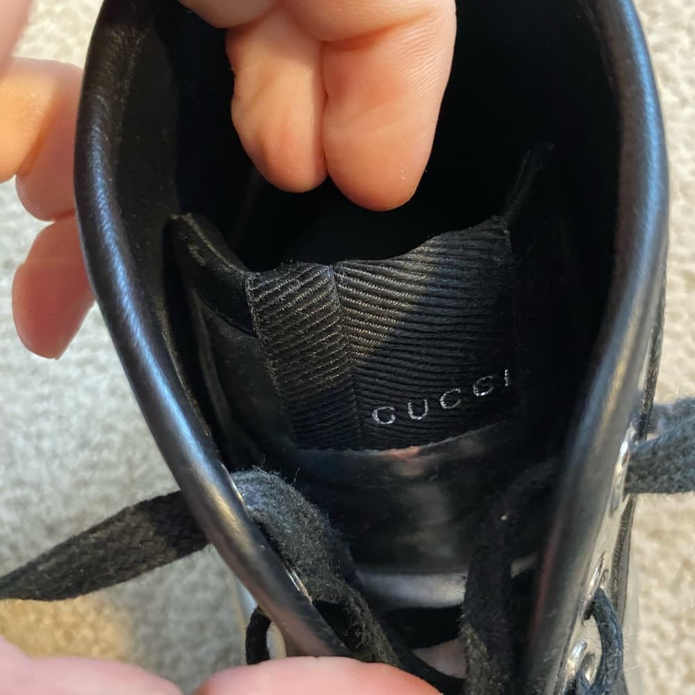 Gucci California metallic silver leather studded high top sneakers - Thumbnail 10