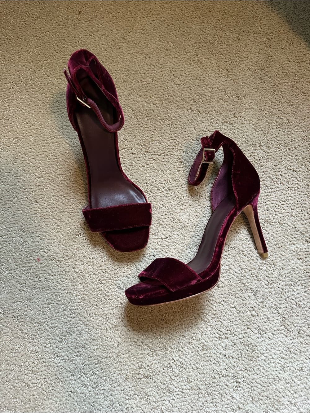 Joie velvet leather heels