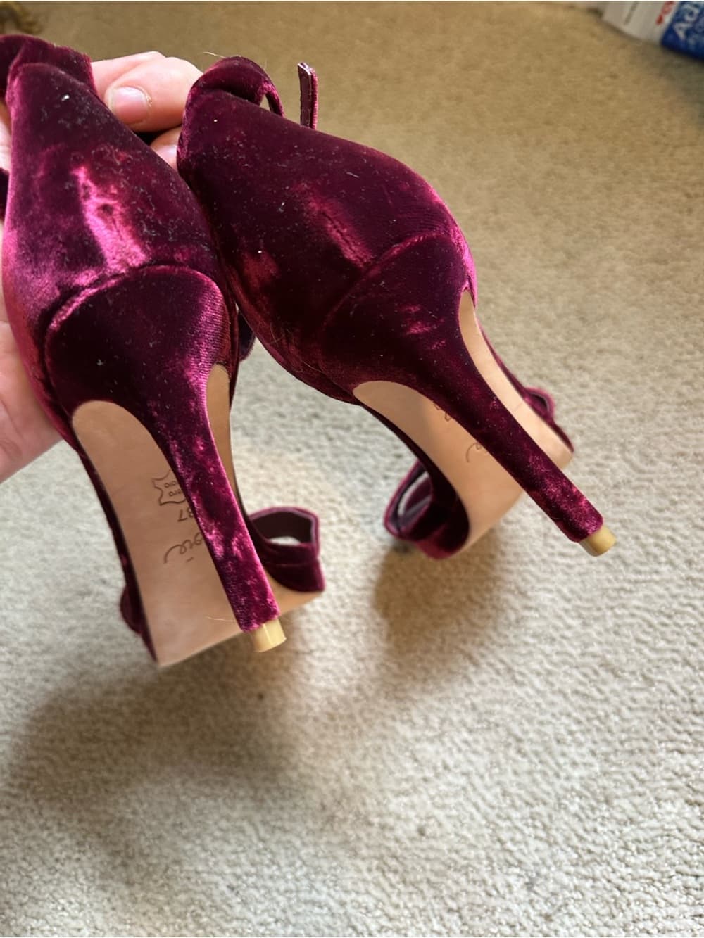 Joie velvet leather heels - Thumbnail 3