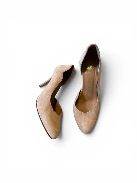 Bobbies Paris suede D’orsay heels tan - Thumbnail 7
