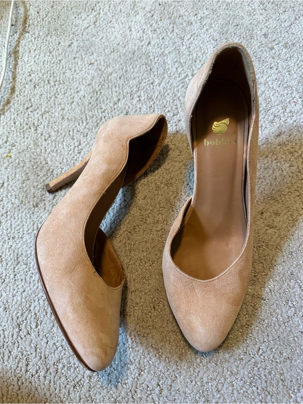 Bobbies Paris suede D’orsay heels tan - Thumbnail 2