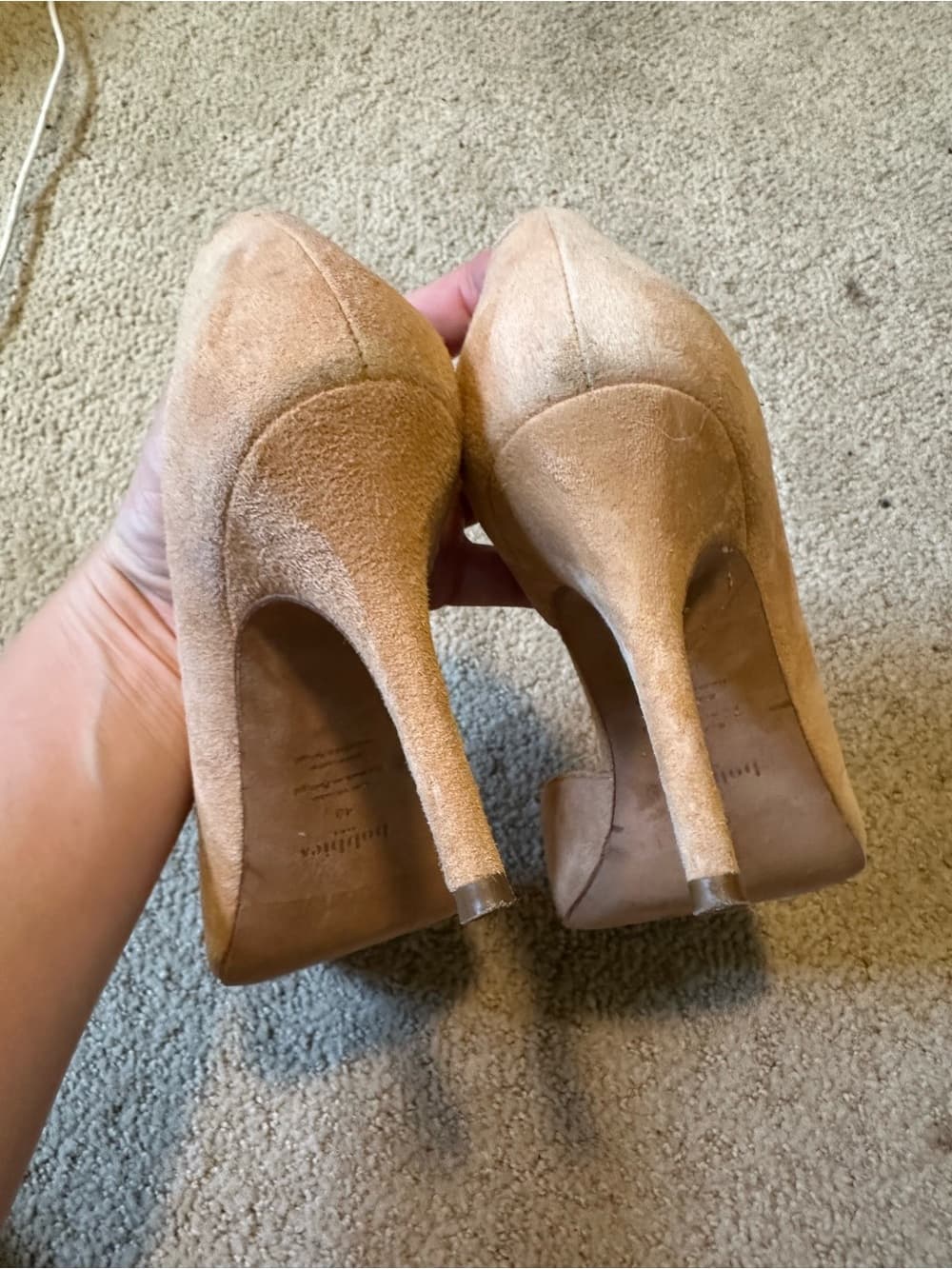 Bobbies Paris suede D’orsay heels tan - Thumbnail 3