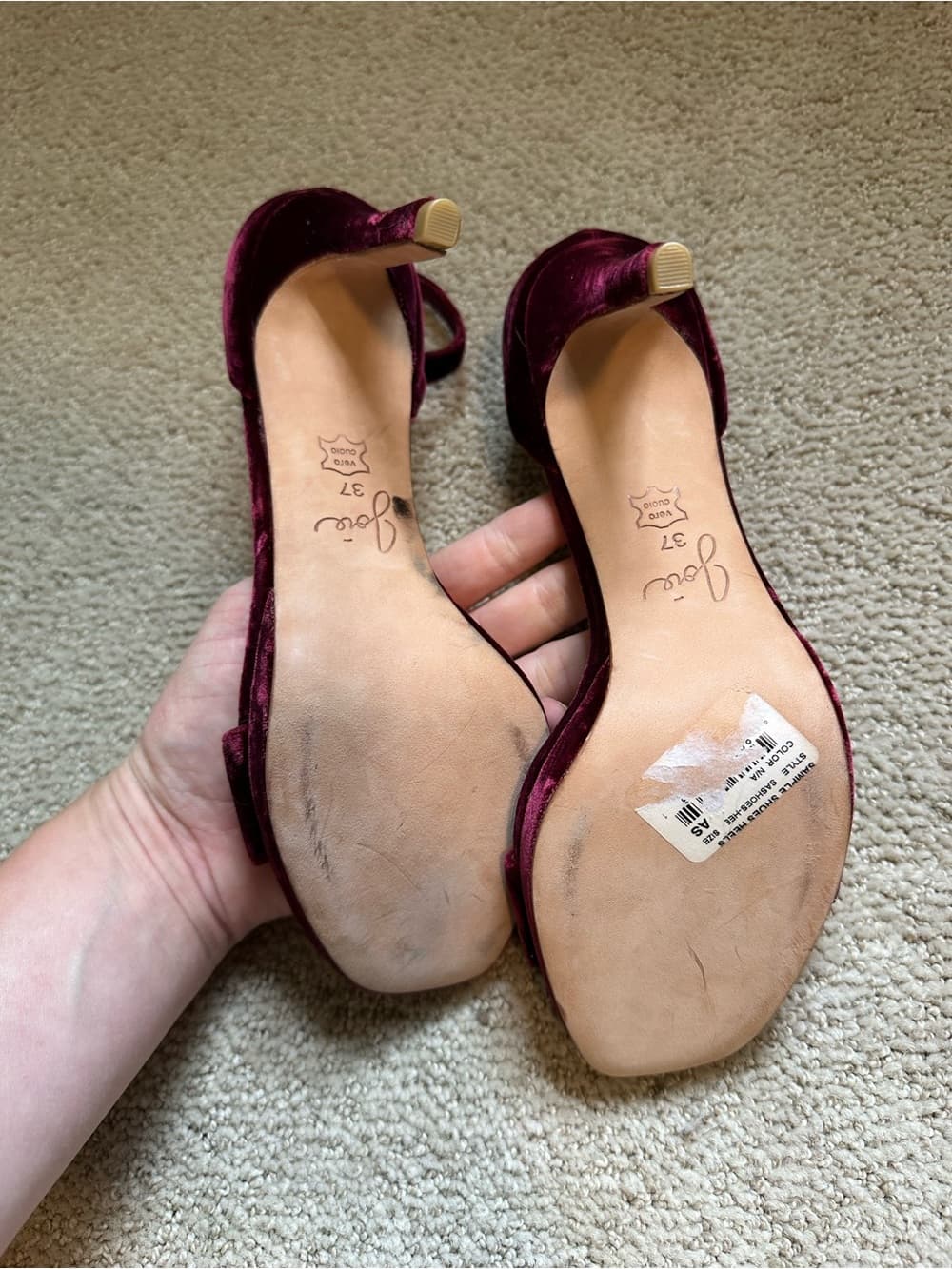 Joie velvet leather heels - Thumbnail 4