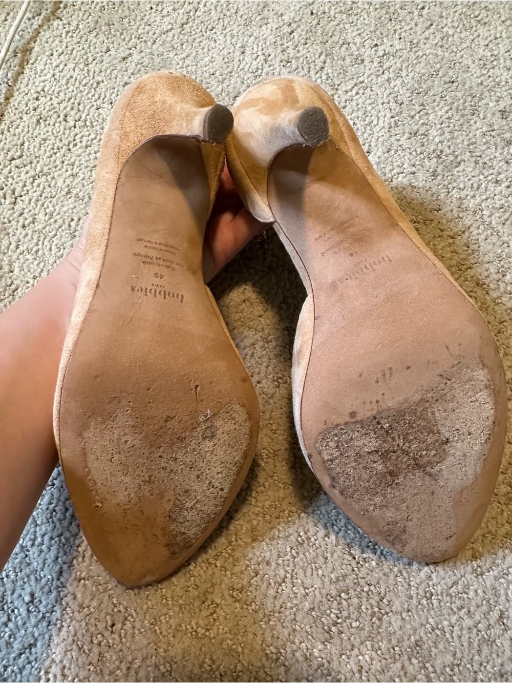 Bobbies Paris suede D’orsay heels tan - Thumbnail 4