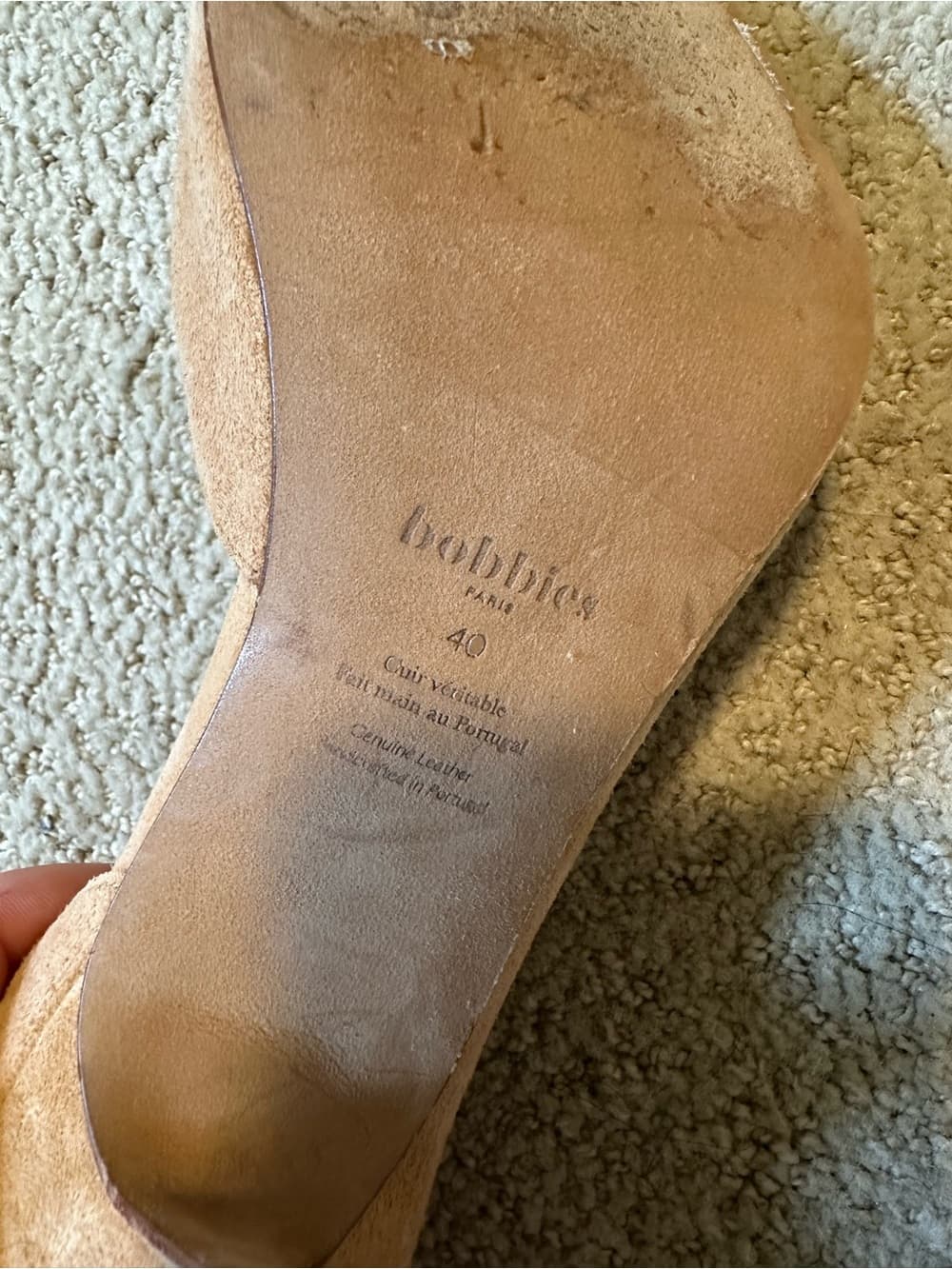 Bobbies Paris suede D’orsay heels tan - Thumbnail 5
