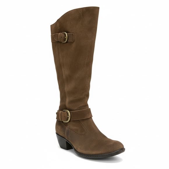 Born Kylli distressed knee high boots brown suede - Thumbnail 7
