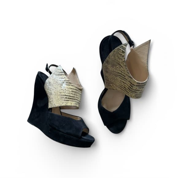 Paul Andrew wedges suede snakeskin - Thumbnail 5