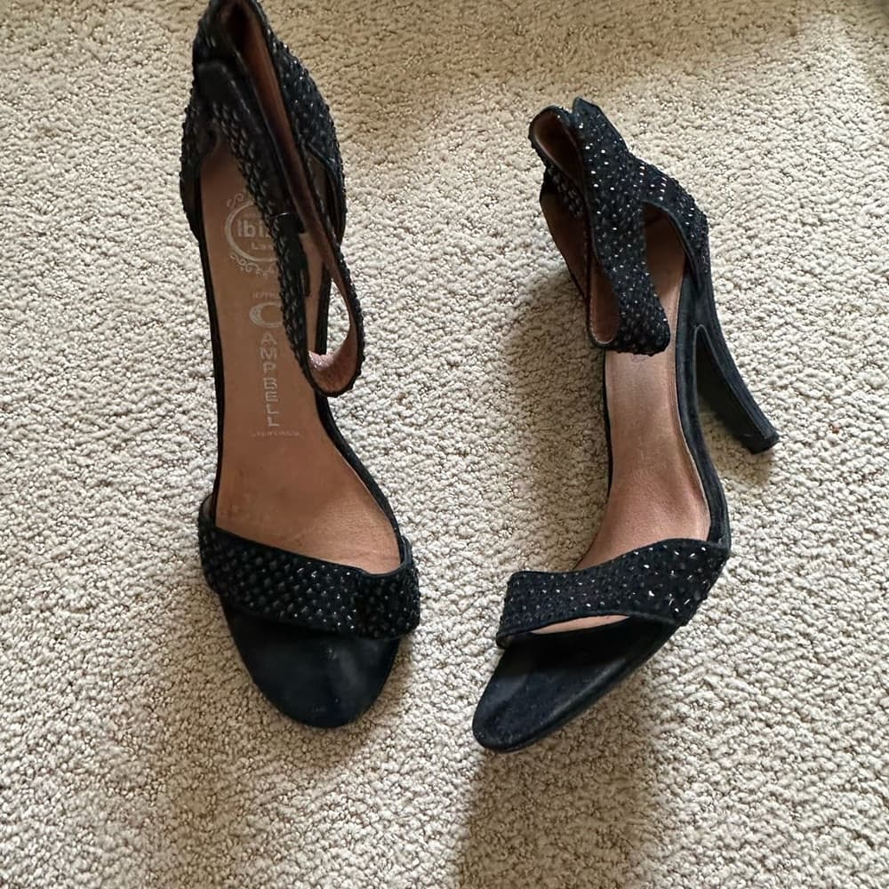 Jeffrey Campbell Ibiza suede leather rhinestone heels - Thumbnail 2