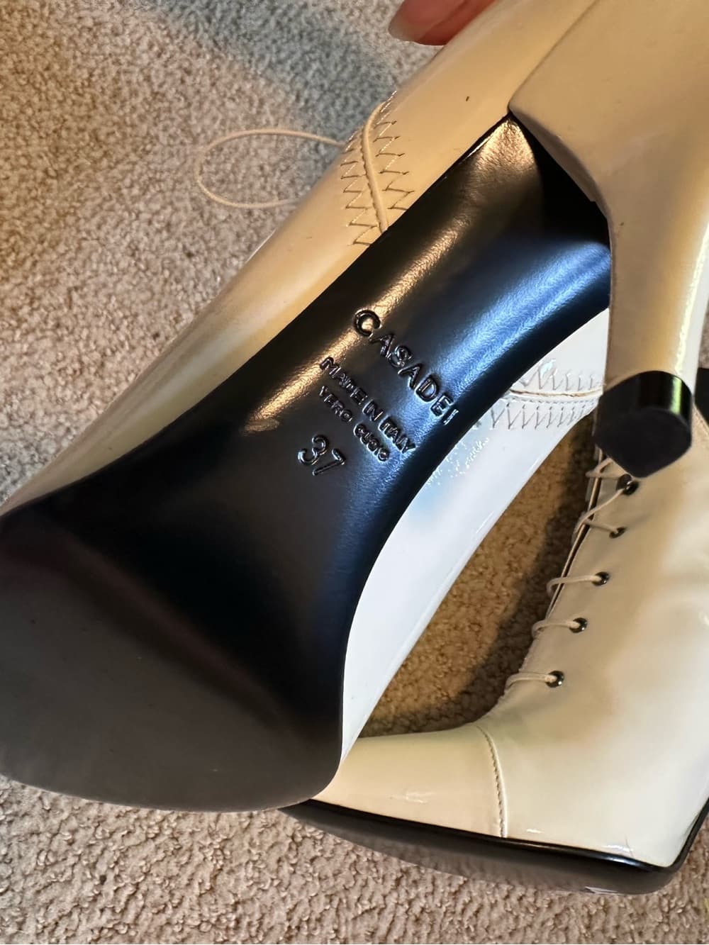 Casadei Victorian patent leather heeled booties - Thumbnail 6