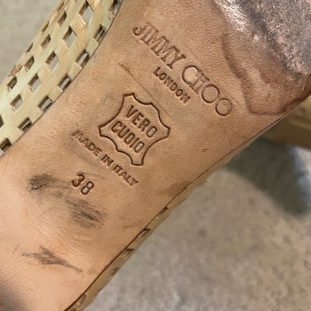 Jimmy Choo perforated leather kitten heels tan - Thumbnail 6