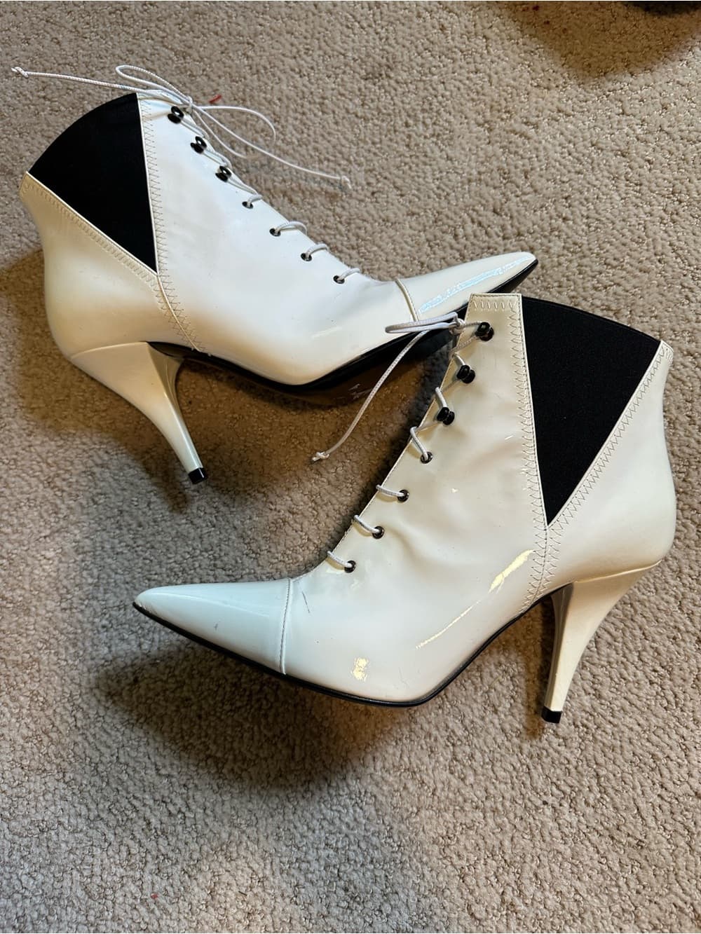 Casadei Victorian patent leather heeled booties