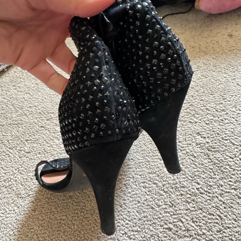 Jeffrey Campbell Ibiza suede leather rhinestone heels - Thumbnail 7