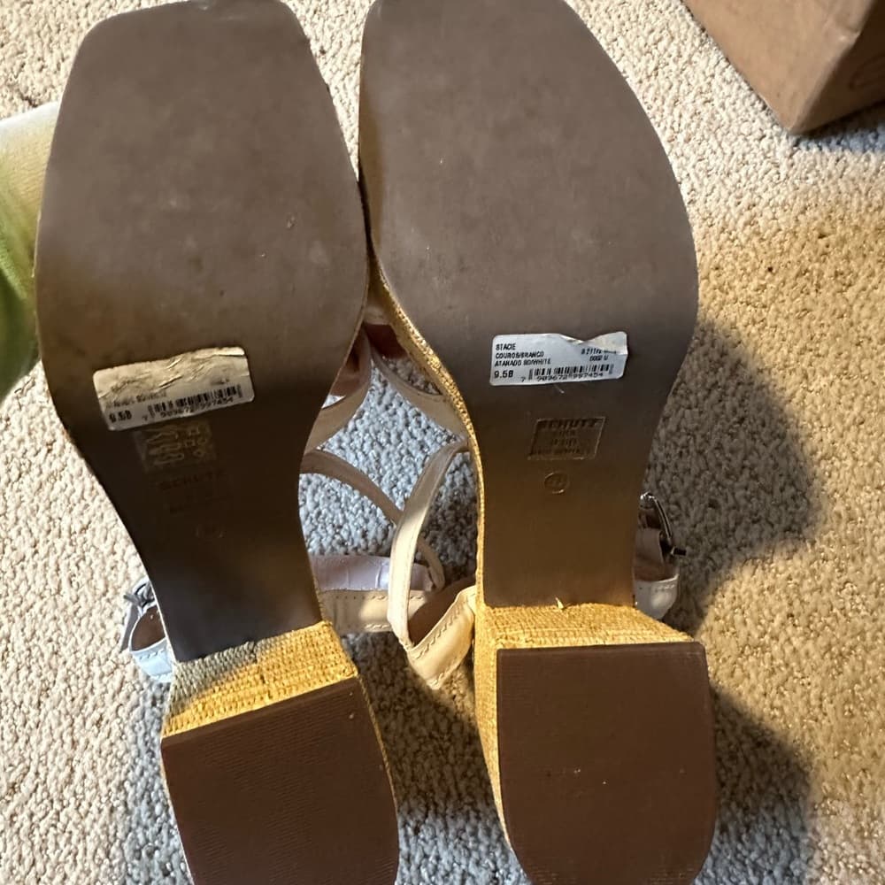 NWOT Schutz Stacie chunky raffia heels - Thumbnail 4