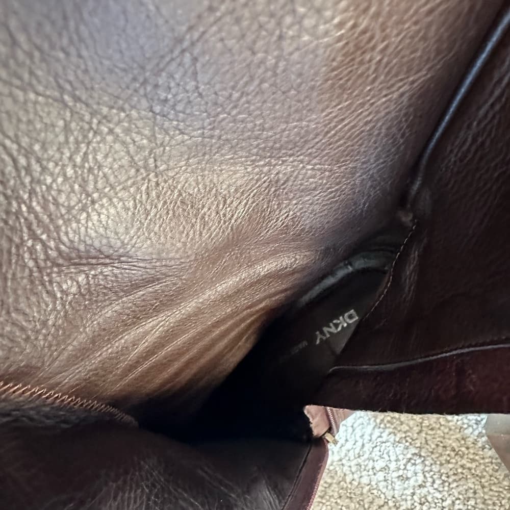 Vintage DKNY Y2K leather boots brown 8.5 - Thumbnail 4