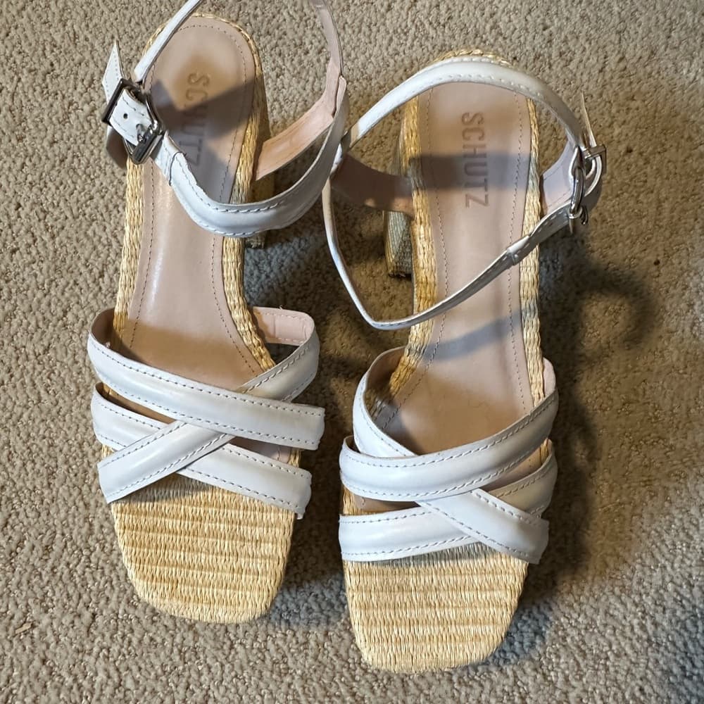 NWOT Schutz Stacie chunky raffia heels - Thumbnail 2
