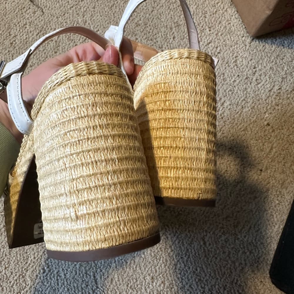 NWOT Schutz Stacie chunky raffia heels - Thumbnail 5