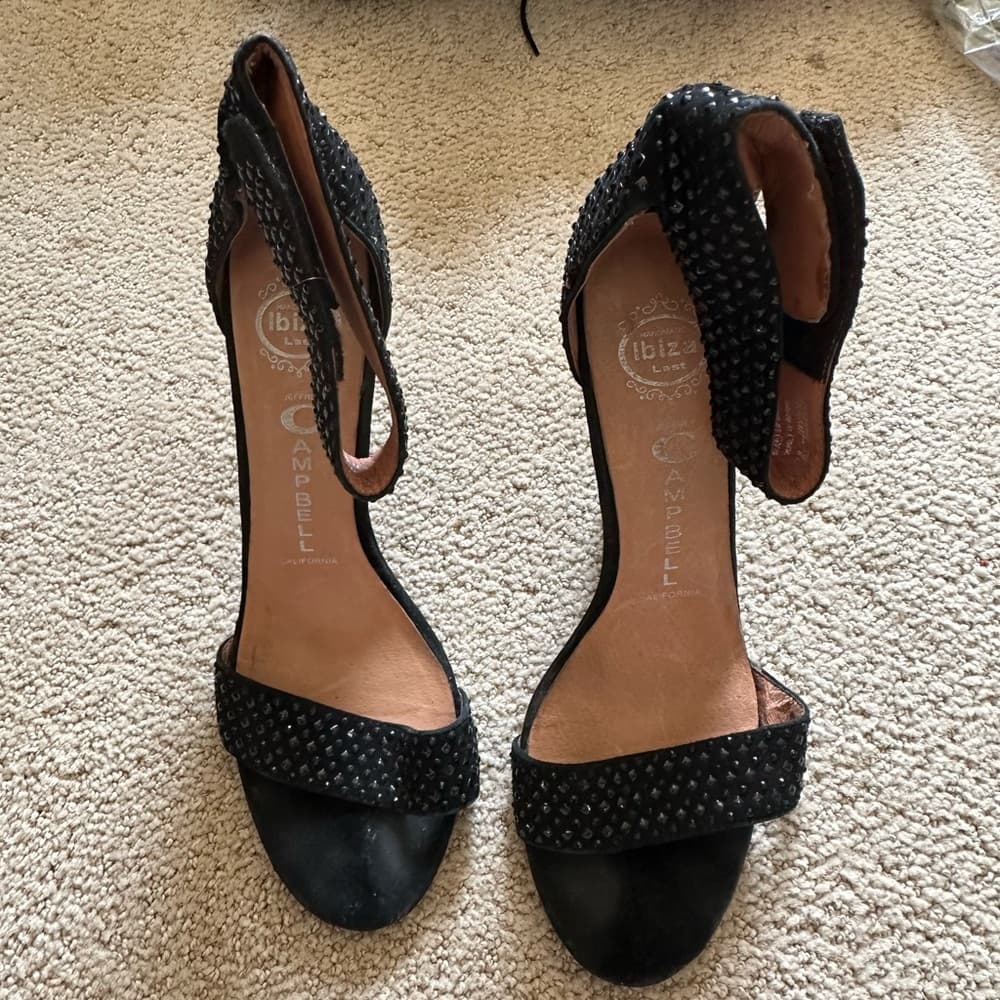Jeffrey Campbell Ibiza suede leather rhinestone heels - Thumbnail 3