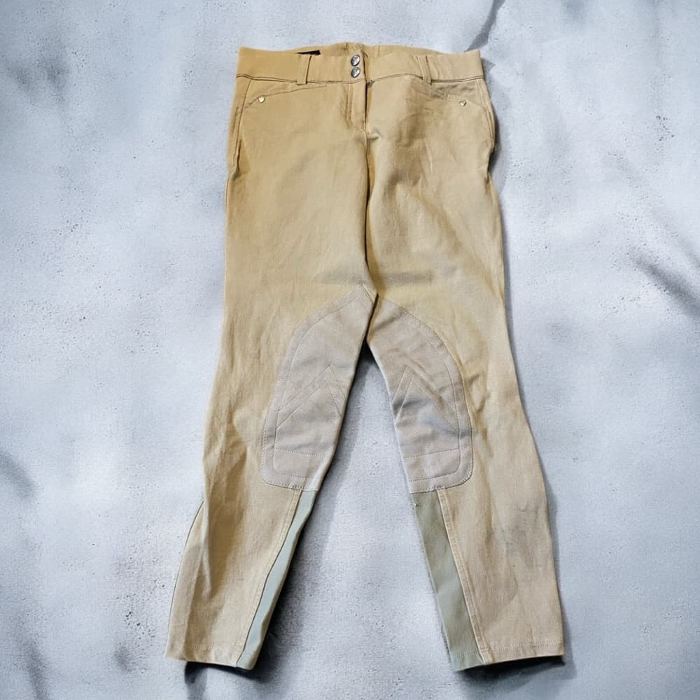 Ariat mid rise English riding knee patch breeches khaki - Thumbnail 3