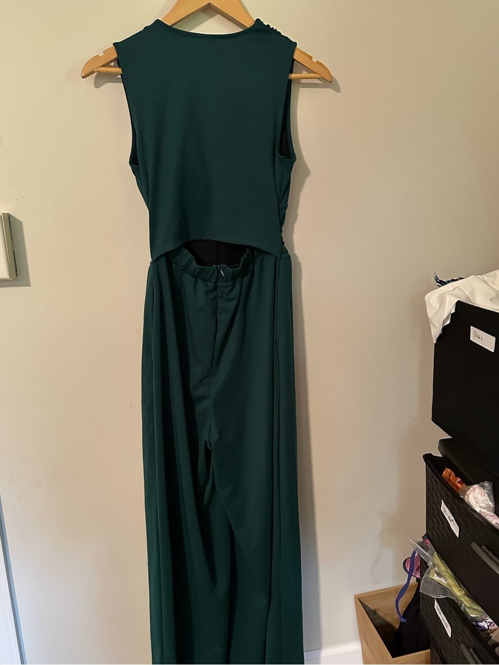 NWOT Halara V Neck Sleeveless Ruched Pocket Jumpsuit-Easy Peezy Bayberry - Thumbnail 5