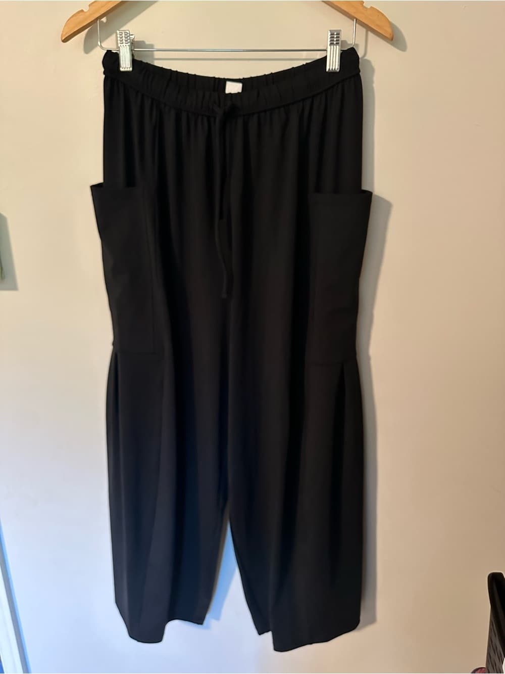 NWOT Halara Mid Rise Elastic Waistband Drawstring Pocket Palazzo Wide Leg Baggy - Thumbnail 2