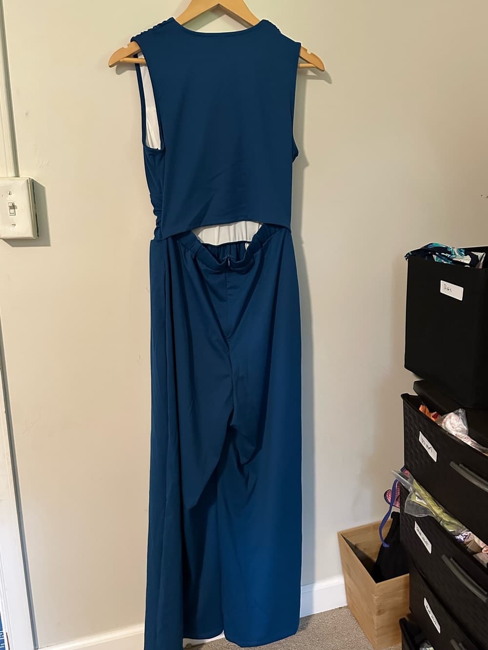 NWOT Halara V Neck Sleeveless Ruched Pocket Jumpsuit-Easy Peezy - Thumbnail 5