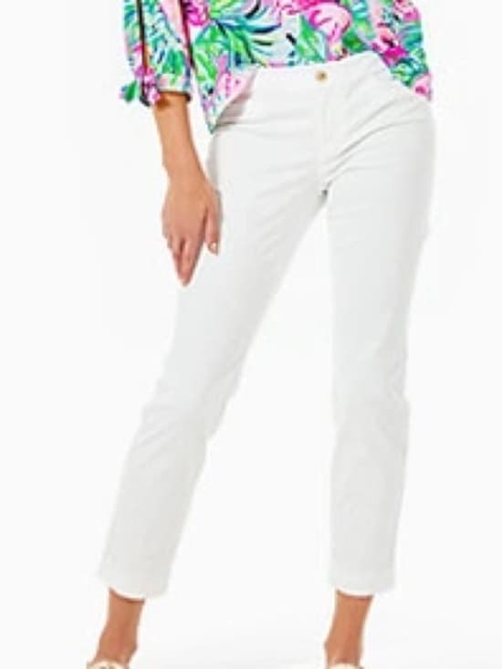NWT Lilly Pulitzer Kelly ankle pants resort white 8 - Thumbnail 4