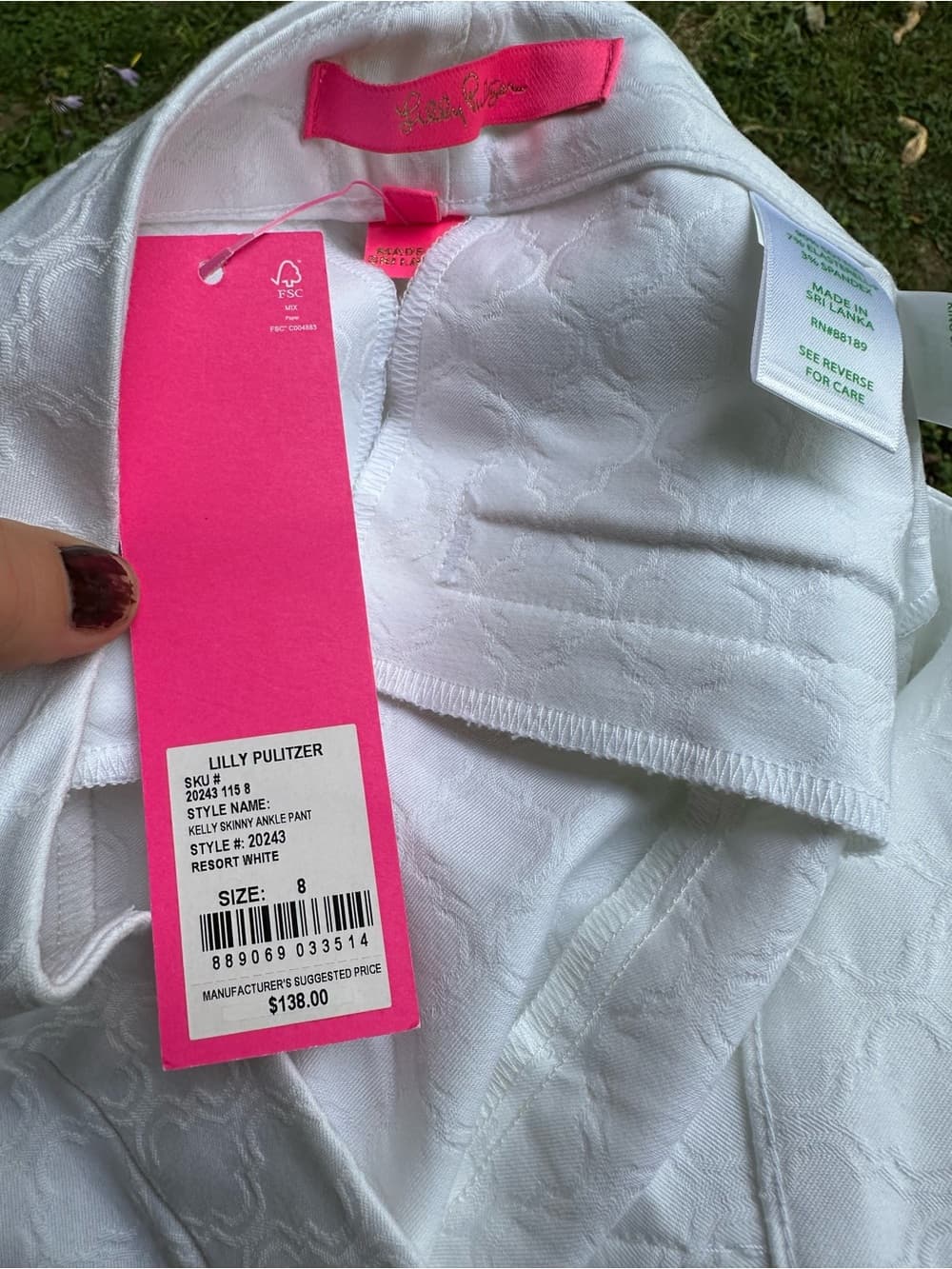 NWT Lilly Pulitzer Kelly ankle pants resort white 8 - Thumbnail 2