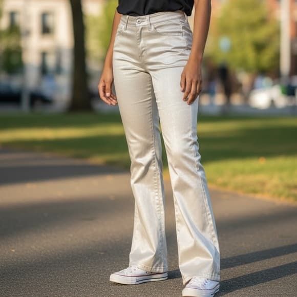 Fendi Satin bootcut pants silver - Thumbnail 7