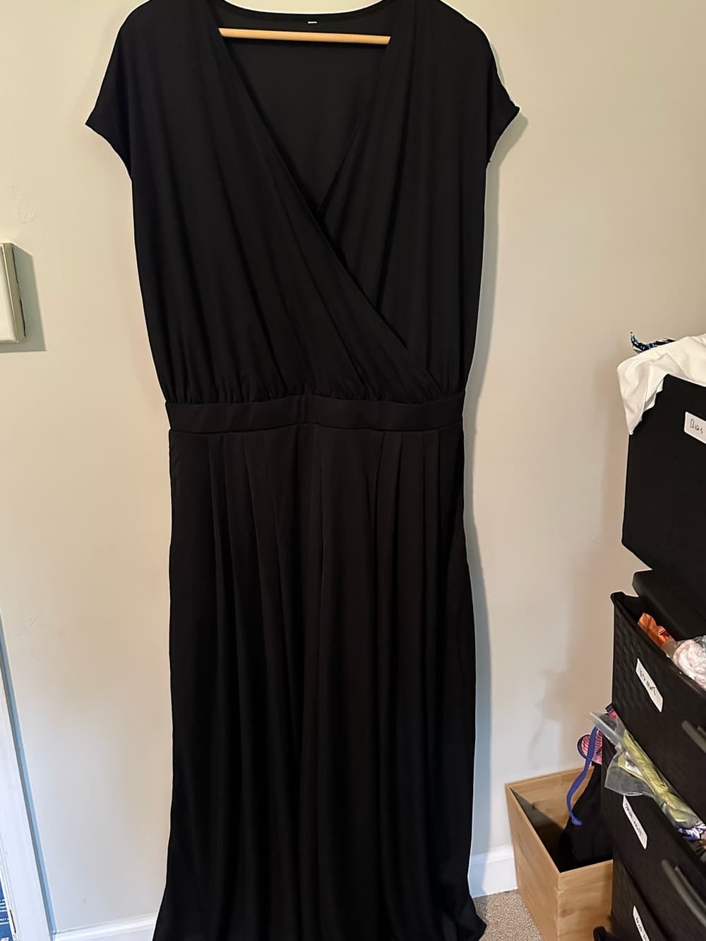 NWOT Halara V Neck Short Sleeve Side Pocket Wide Leg Flowy Waffle Jumpsuit - Thumbnail 2