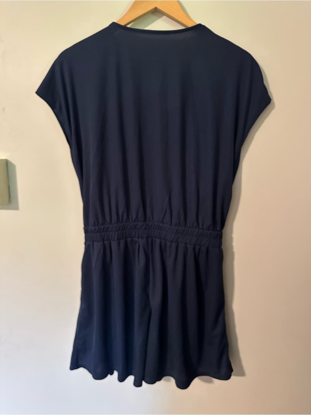 NWOT Halara V Neck Short Sleeve Pocket Waffle Casual Romper charm ink blue - Thumbnail 5