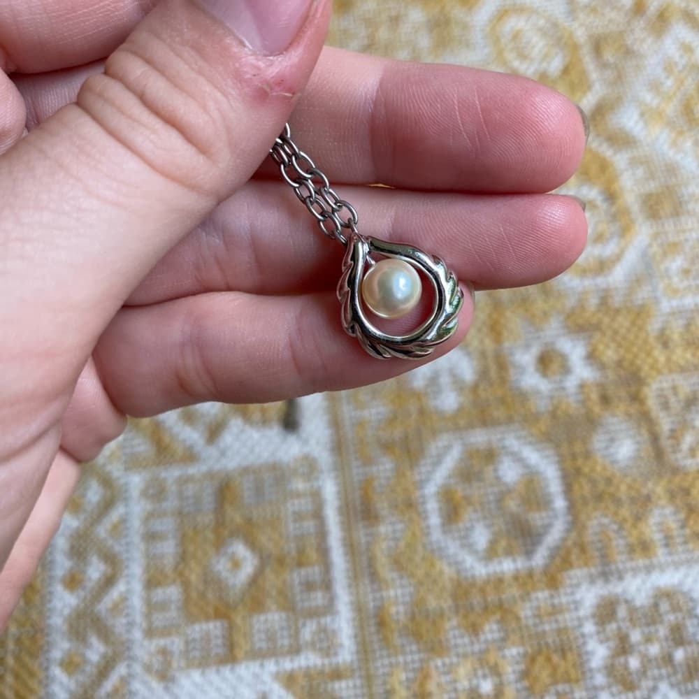 Tasaki Akoya pearl pendant silver necklace - Thumbnail 2