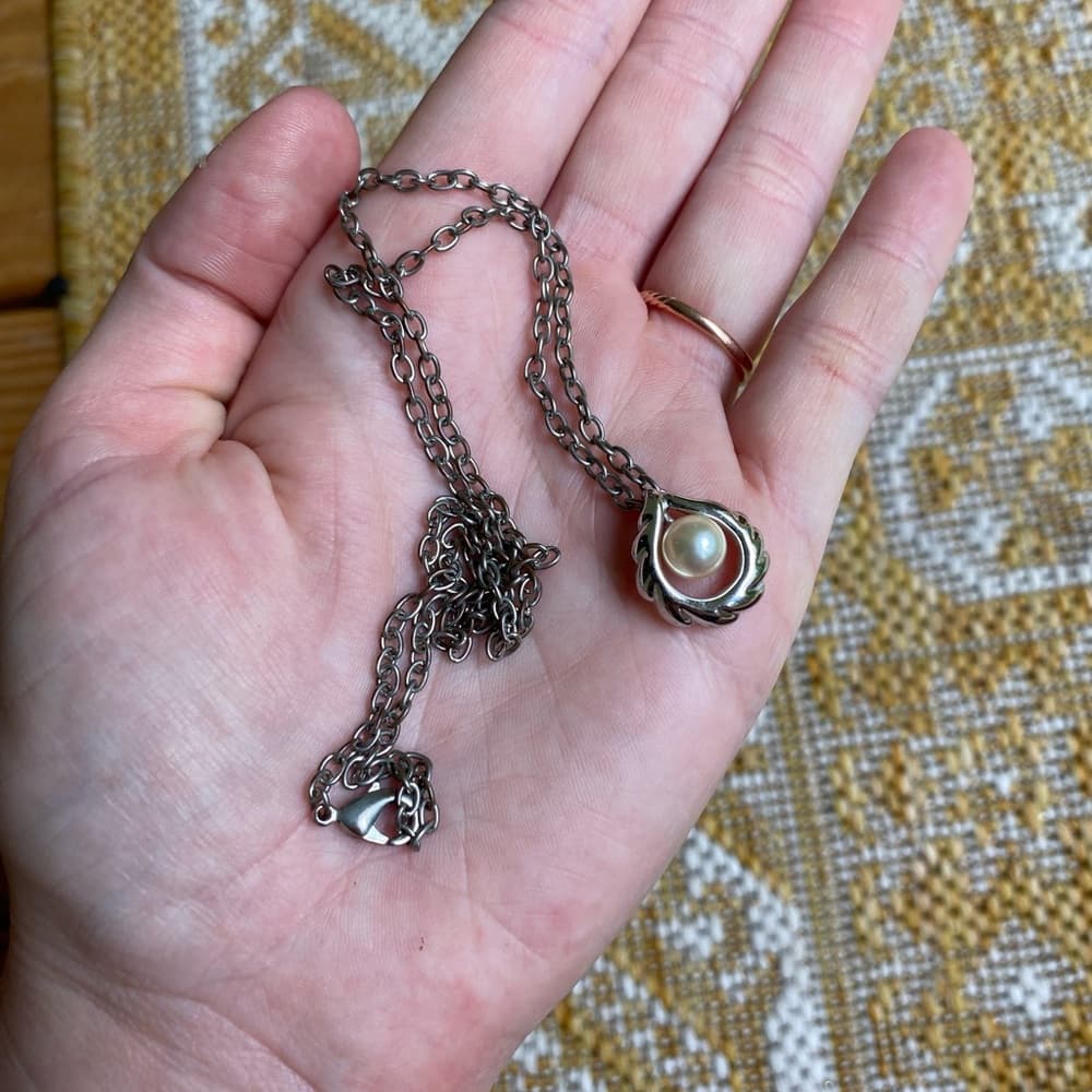 Tasaki Akoya pearl pendant silver necklace - Thumbnail 4