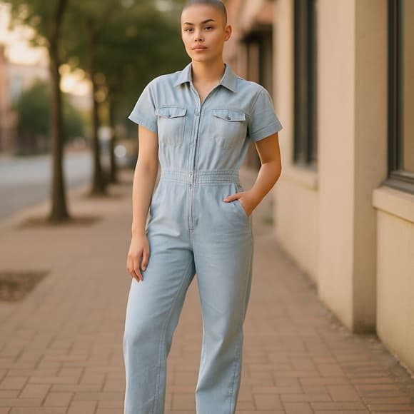 Young Fabulous and Broke Revolve denim chambray jumpsuit small - Thumbnail 6
