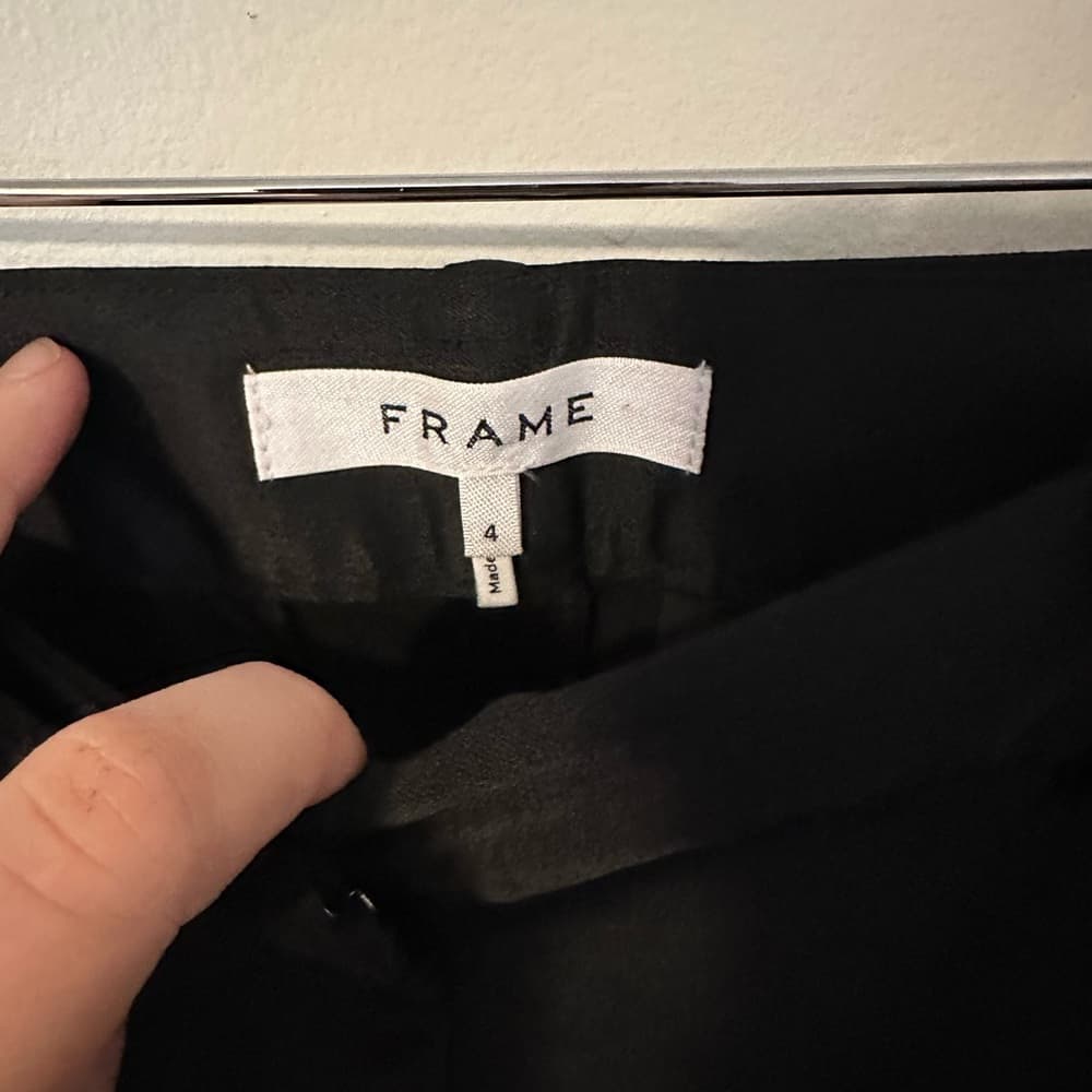 FRAME Crop Stretch Satin Flare Trouser Pants 4 - Thumbnail 2