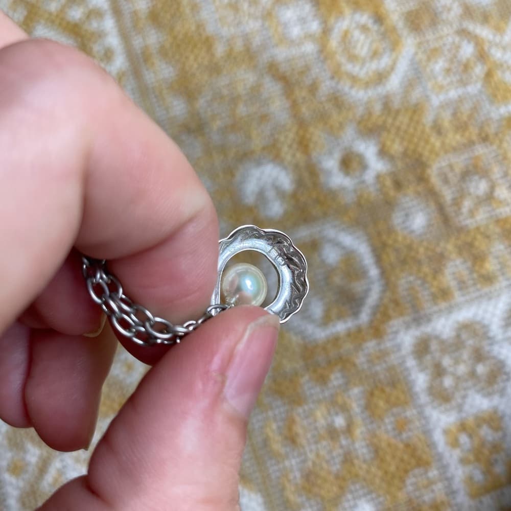 Tasaki Akoya pearl pendant silver necklace - Thumbnail 3