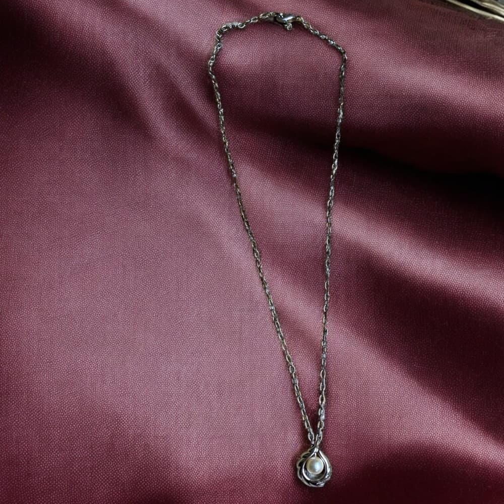 Tasaki Akoya pearl pendant silver necklace - Thumbnail 6