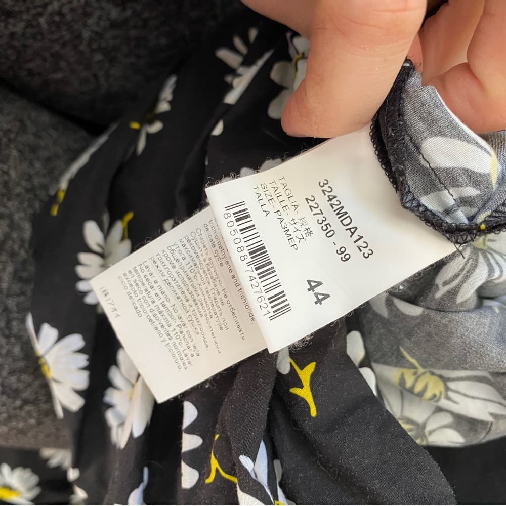 MSGM Tuta jumpsuit floral black strapless wide leg - Thumbnail 4
