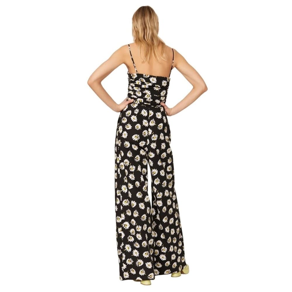MSGM Tuta jumpsuit floral black strapless wide leg - Thumbnail 2